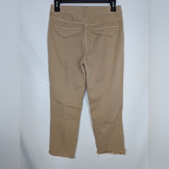 Serra By Joie Rucker Tan Camel Khaki The Finn Distressed Trouser Pants Size 25 - Picture 3 of 12